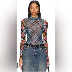 NWT We The Free Chloe Printed Mesh Top